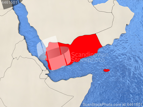 Image of Yemen on map