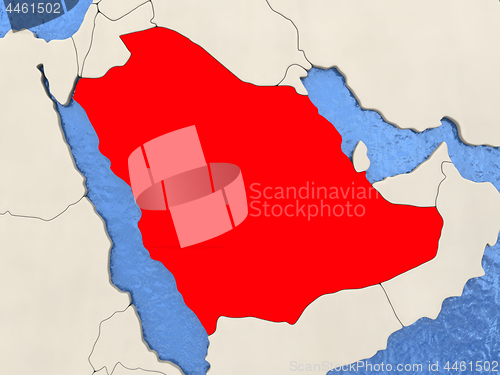 Image of Saudi Arabia on map