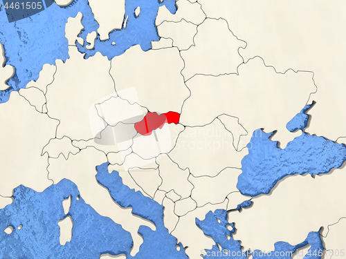 Image of Slovakia on map