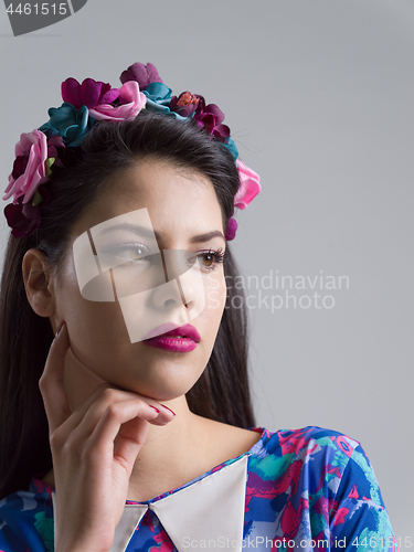 Image of Fashion Model girl isolated over white background