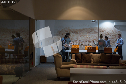 Image of Business Team At A Meeting at modern office building