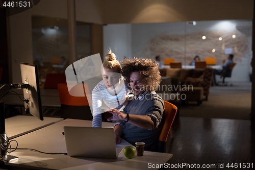 Image of young designers in the night office