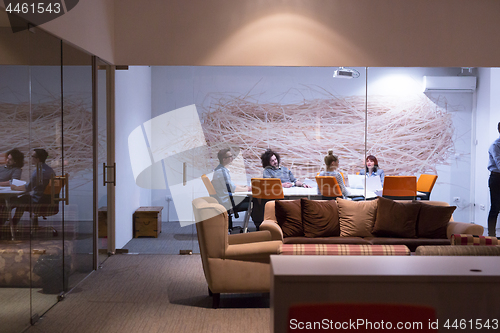 Image of Business Team At A Meeting at modern office building