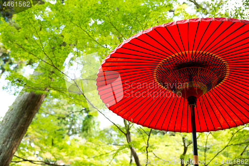 Image of Traditional Japanese red umbrella