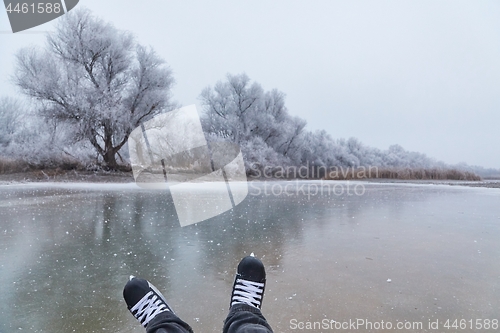 Image of Skating on a lake