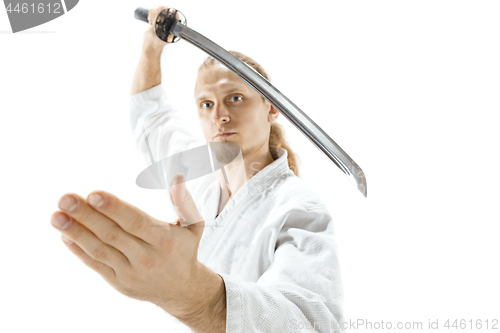 Image of The young man are training Aikido at studio