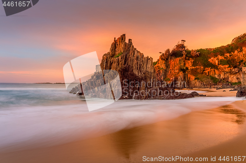 Image of Beautiful sunrise light at Bingie Beach with soft motion flows