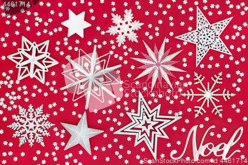 Image of Noel Sign with Star and Snowflake Decorations