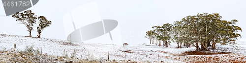 Image of Australian rural landscape in winter panorama