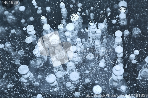 Image of Winter ice with gas bubbles trapped