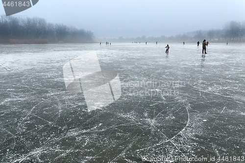 Image of Skating on frozen lake