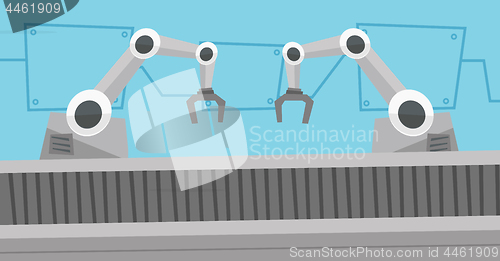 Image of Automated robotic conveyor belt.