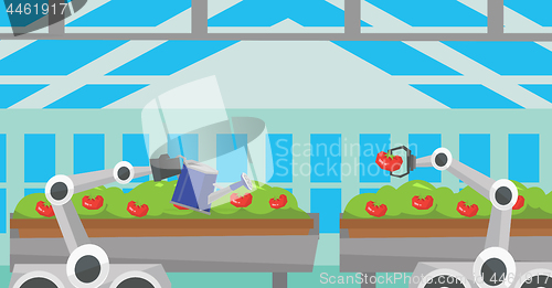 Image of Robot working in a greenhouse.