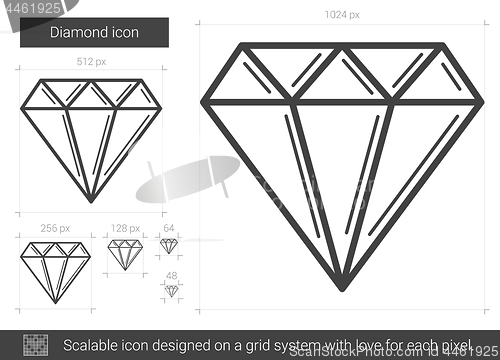 Image of Diamond line icon.