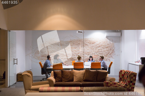 Image of Business Team At A Meeting at modern office building