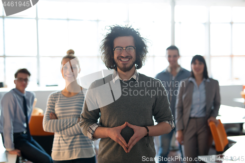 Image of Portrait of young casual businessman