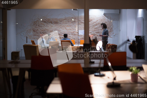 Image of Business Team At A Meeting at modern office building