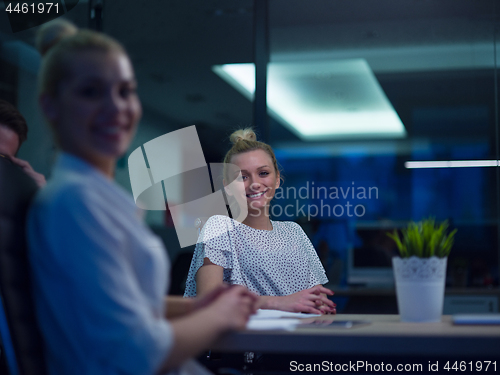 Image of Business Team At A Meeting at modern office building