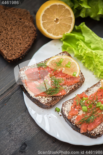 Image of Sandwiches with salmon