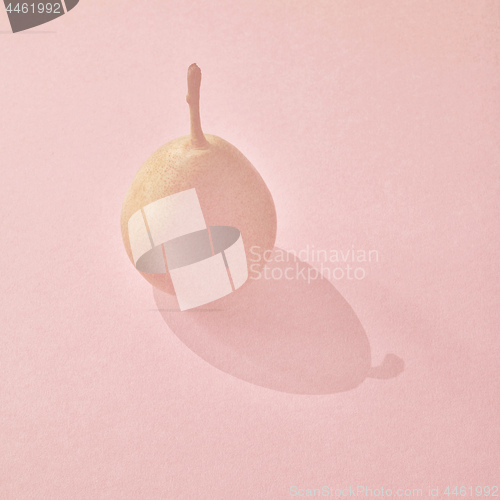 Image of Illustration with pear on pink background