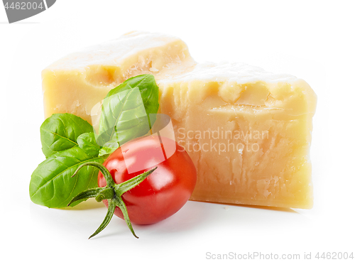 Image of cheese, basil and tomato
