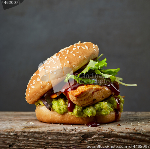 Image of fresh chicken burger