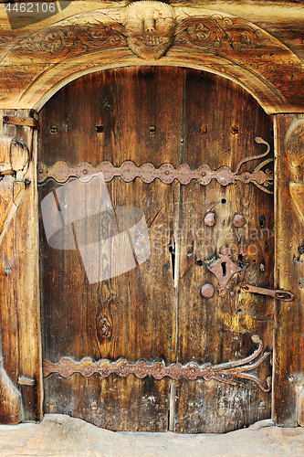 Image of beautiful old wooden door