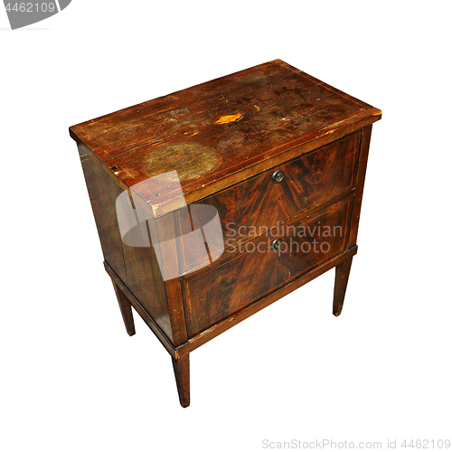 Image of old damaged wooden chest