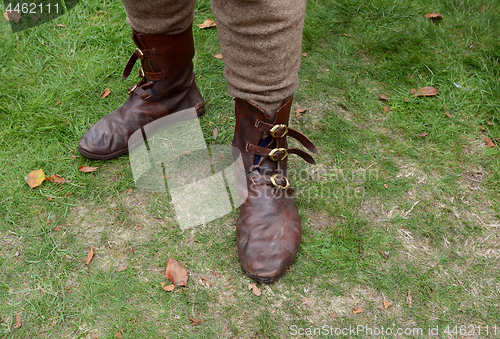 Image of Authentic Medieval leather shoes with buckles