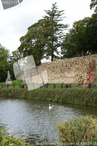 Image of Norman remains of the surrounding wall of Tonbridge Castle