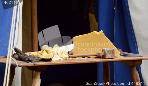 Image of Large block of beeswax broken into chunks