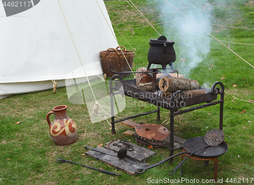 Image of Campfire stove at a Medieval fair