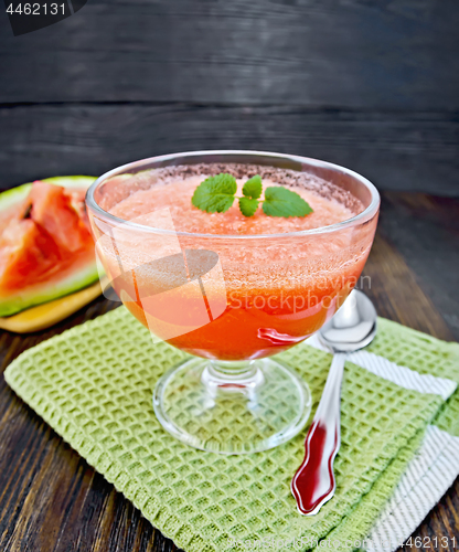Image of Jelly airy watermelon with mint on board