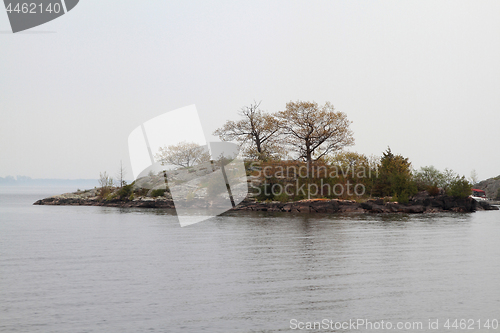 Image of Thousand Islands in Kingston Ontario area in Foggy Day 