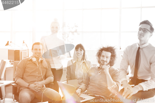 Image of Group of successfull business group meeting