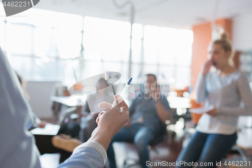 Image of Young Business Team At A Meeting at modern office building