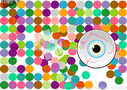 Image of Eyeball and Dot Background