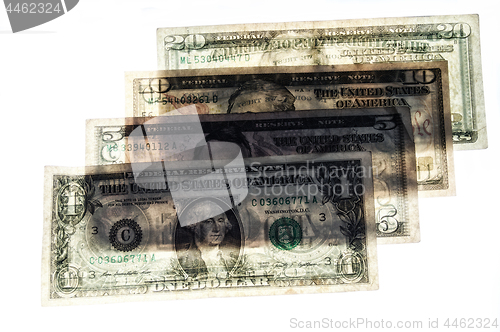 Image of see through assorted US dollars