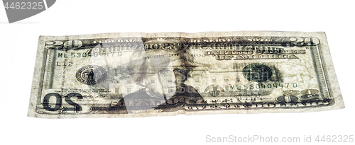 Image of see through US 20 dollar bill