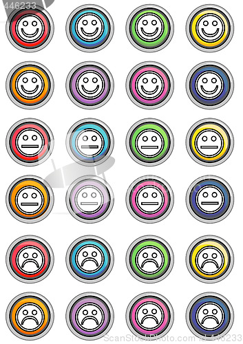 Image of Face Black icon Buttons Round