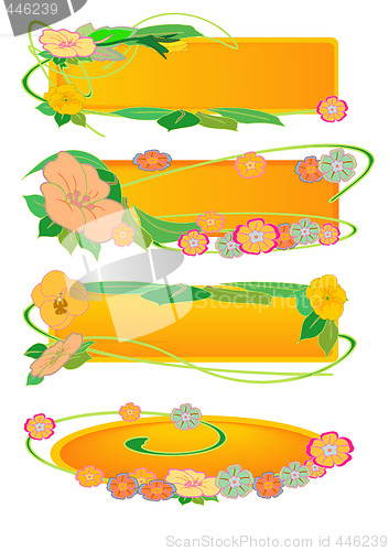 Image of Floral Banner Frames Gold