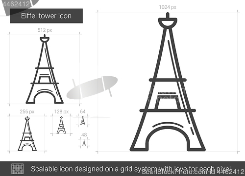 Image of Eiffel tower line icon.