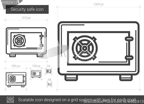 Image of Security safe line icon.