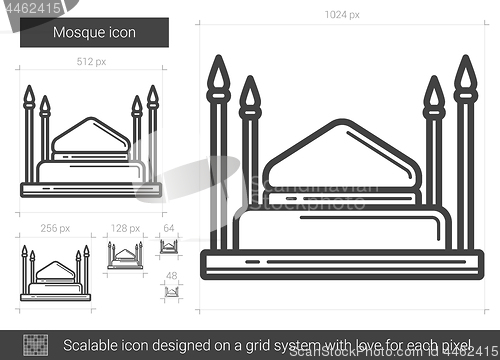 Image of Mosque line icon.