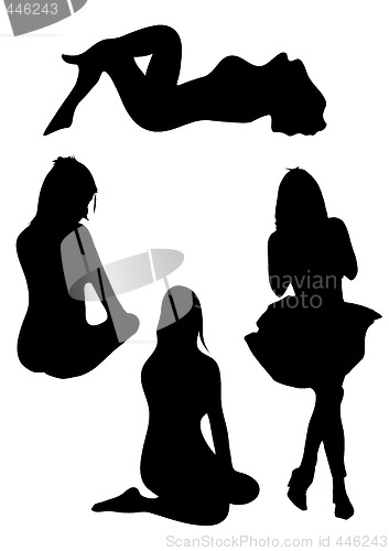 Image of Four Women Silhouette.