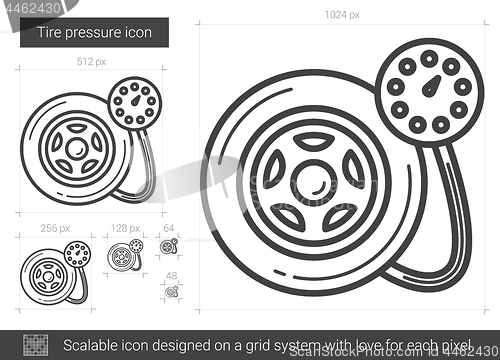 Image of Tire pressure line icon.