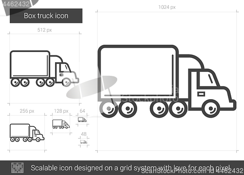 Image of Box truck line icon.