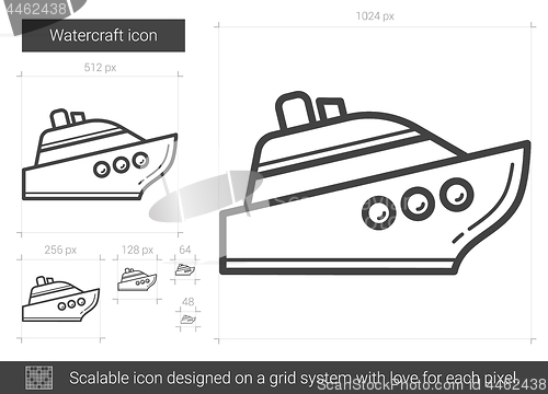 Image of Watercraft line icon.