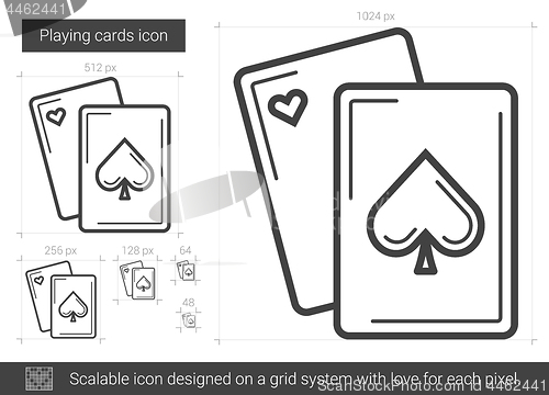 Image of Playing cards line icon.