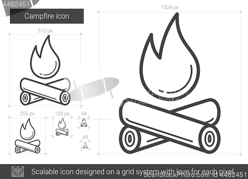 Image of Campfire line icon.